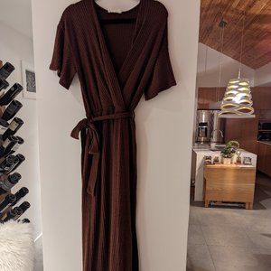 All in Favor Brown Midi Dress
